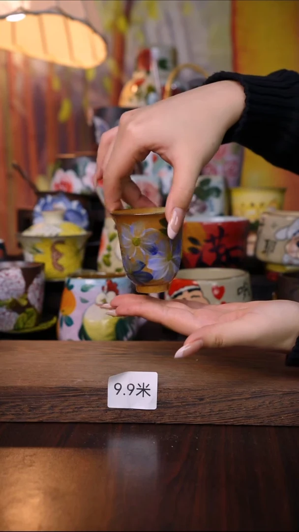 杯子陶泥垚手作 景德镇手工手绘陶瓷器物