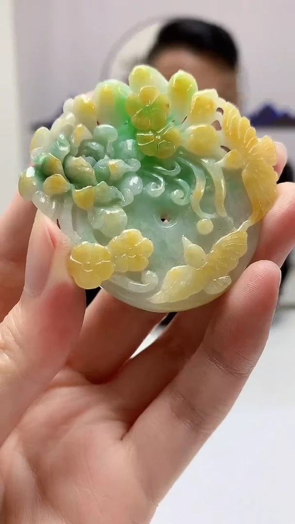 【闪购商品】定制翡翠未镶嵌4969zm-毛货挂件花鸟24