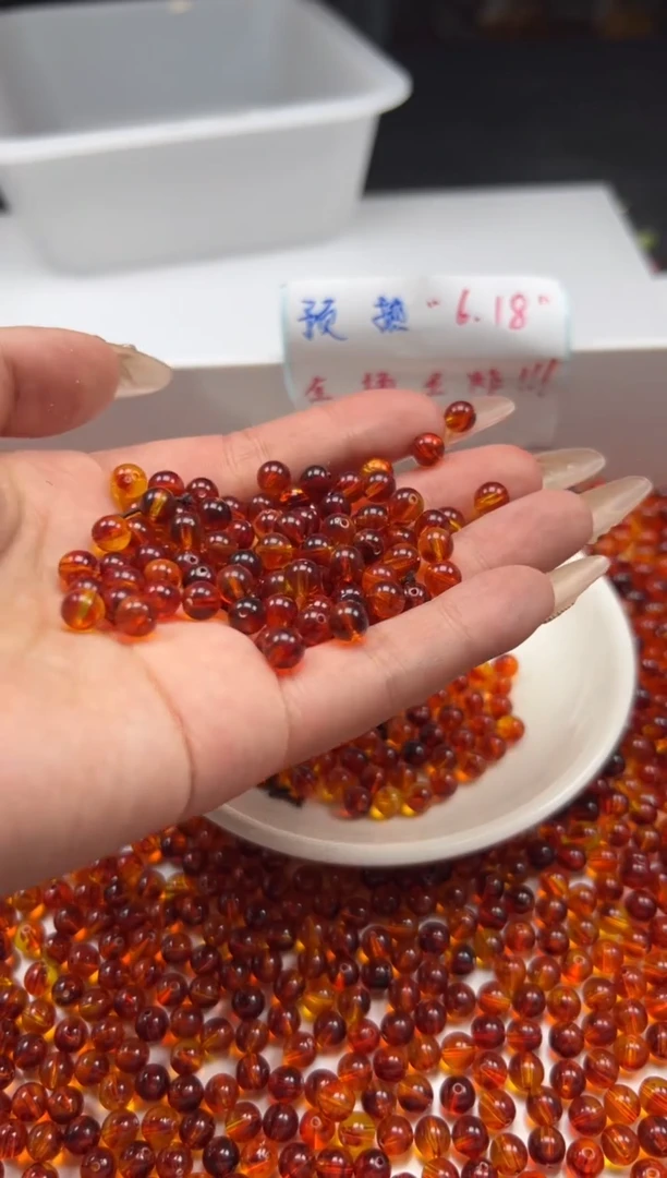 未镶嵌颈饰蜜蜡w2388烟*丝药珀6mm*50颗