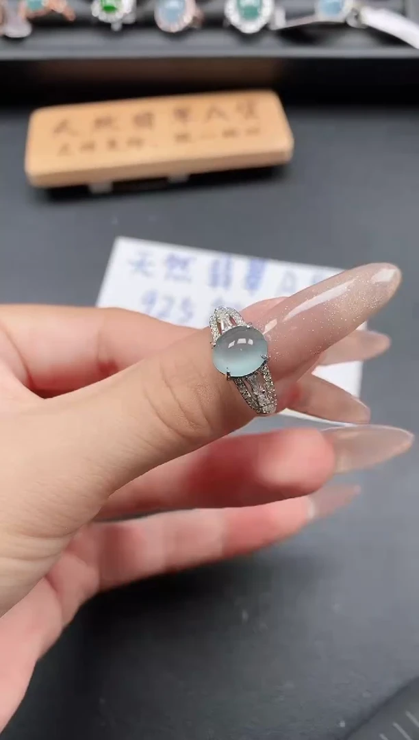 银S925镶嵌戒指翡翠111111