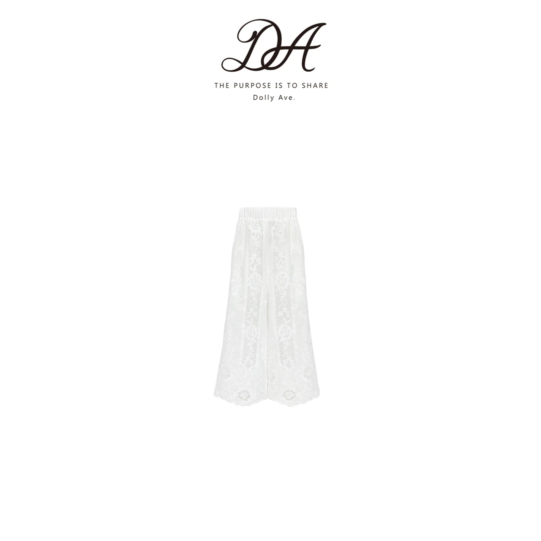 【现货】Dolly Ave「黑标系列」轻奢定制面料蕾丝提花拼接夏季长裤