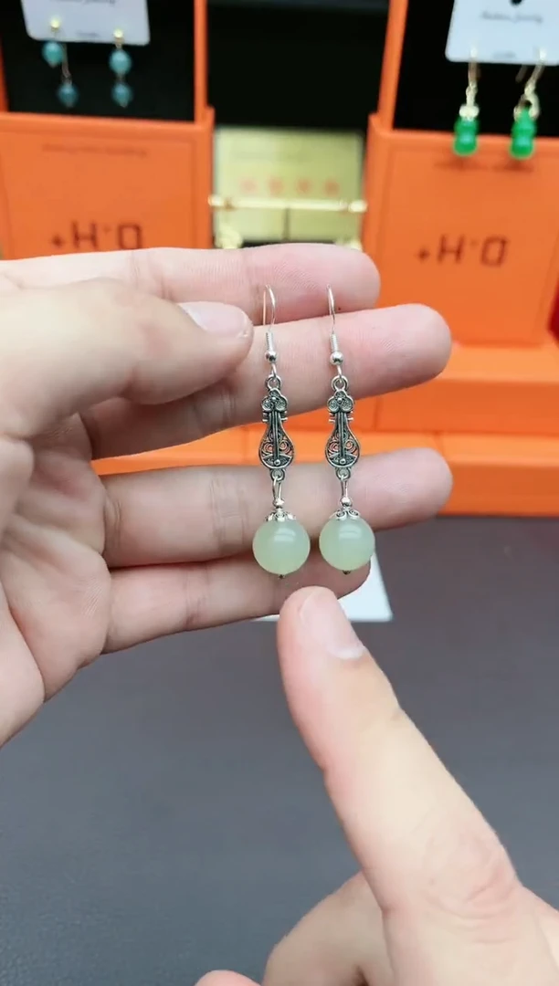 【闪购商品】玛瑙/玉髓耳钉银S925镶嵌211000