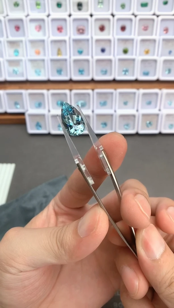 未镶嵌裸石定制海蓝宝石5.02ct 圣玛
