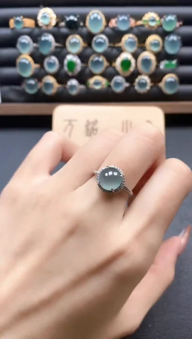 银S925镶嵌戒指翡翠51511