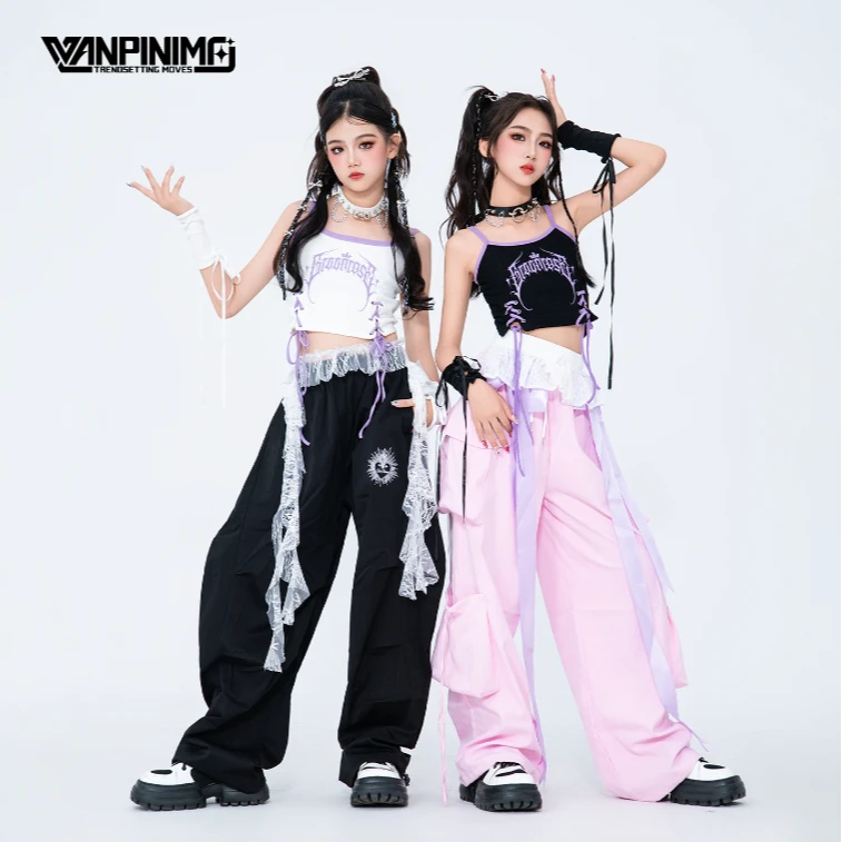 顽皮尼莫女团爵士舞女童服装夏街舞儿童潮服甜酷风jazz时髦演出服