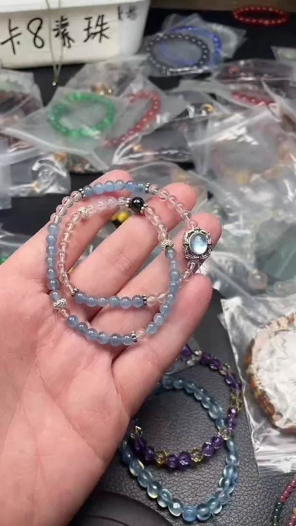海蓝宝石手链未镶嵌多样性发货拍一发一