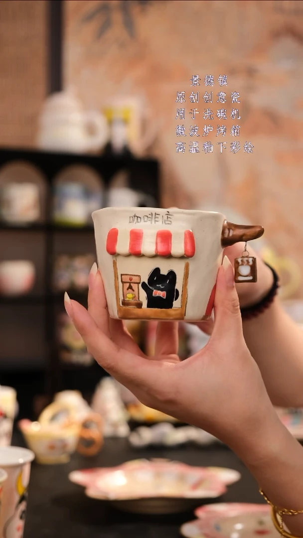 摆件景德镇手工手绘设计师款