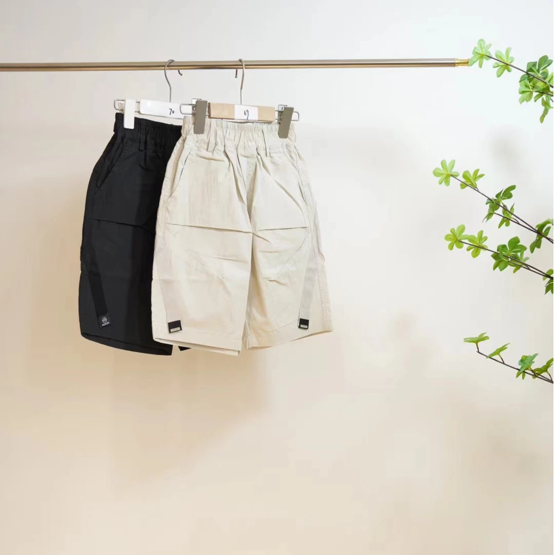 2-599-一款两色织带字母绣标夏季男童休闲短裤O(9222)