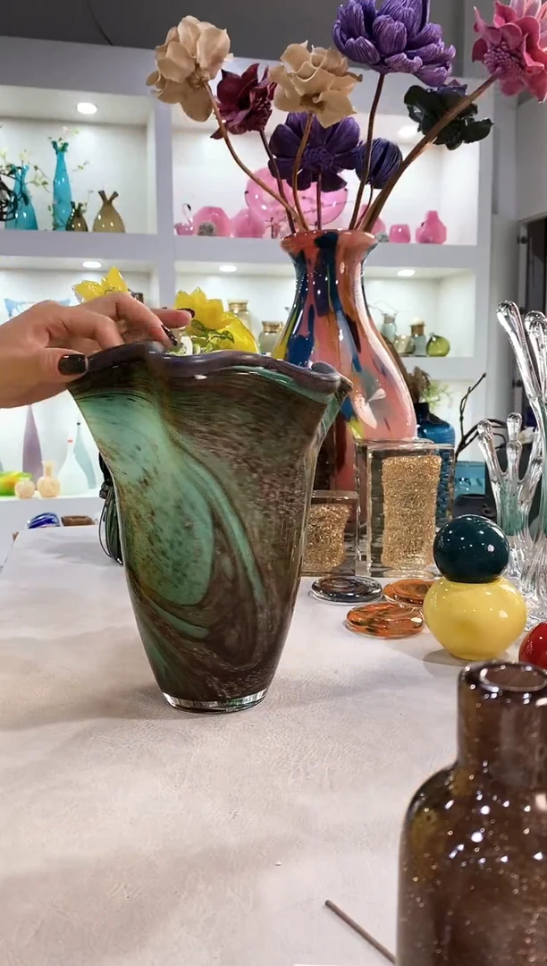 慕忆家手作琉璃花瓶微瑕