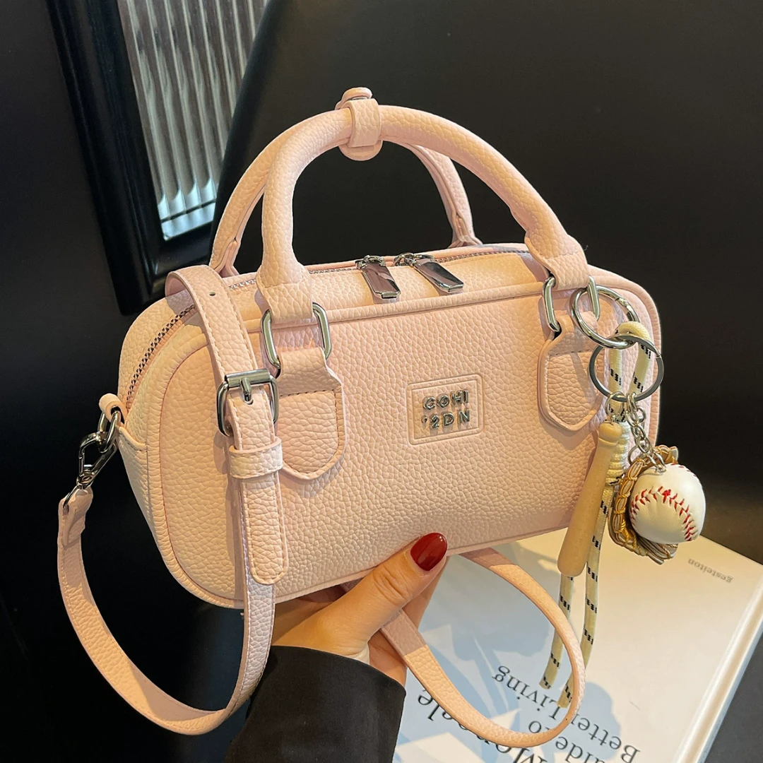 时尚小众手拎保龄球包女2025新款韩版潮流高级感单肩包百搭斜挎包