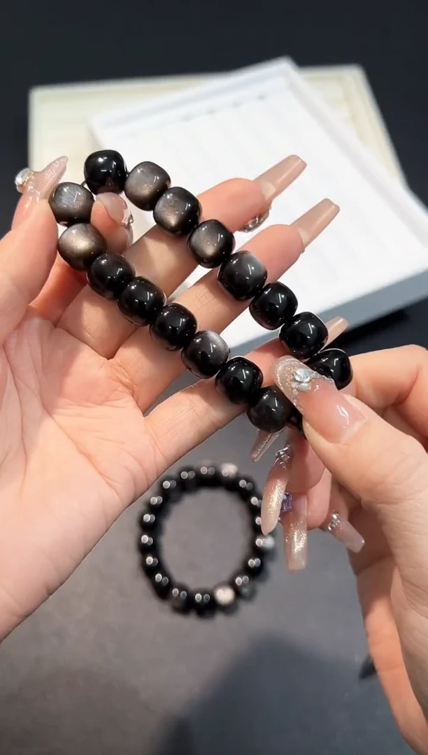 【闪购商品】黑曜岩手链未镶嵌60B多样性发其一/1条默认微瑕