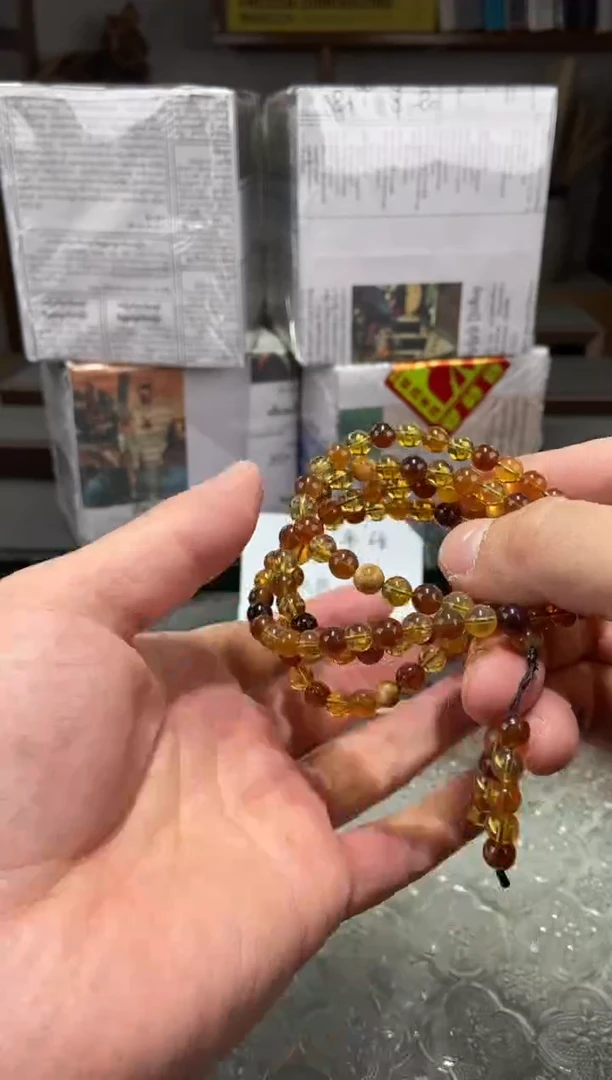 琥珀颈饰未镶嵌6+多宝108