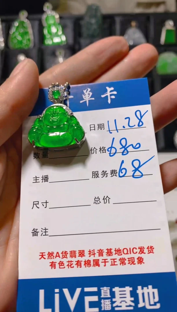 颈饰未镶嵌翡翠天然A货翡翠 假一罚四