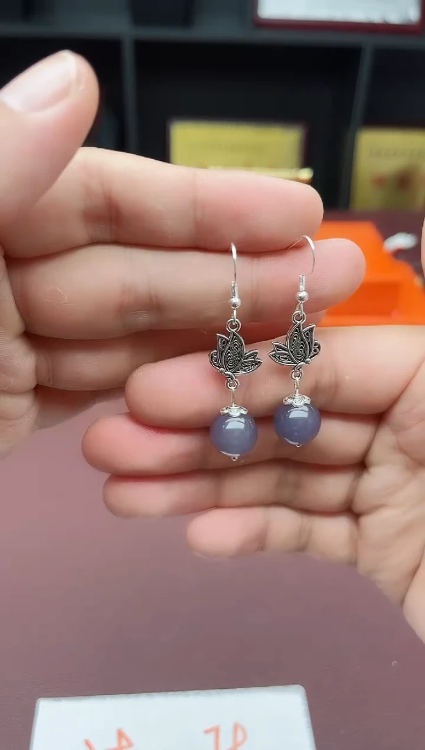 玛瑙/玉髓耳饰银S925镶嵌231000