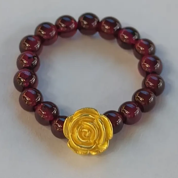 【潇潇专属】AU999 玫瑰花装饰戒百搭简约 Y