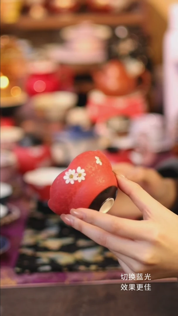 手绘雏菊福禄花口杯