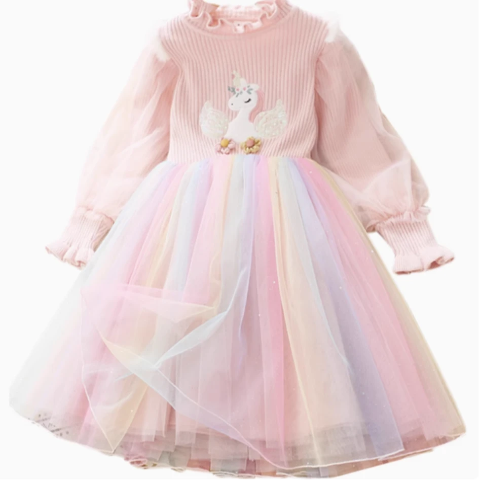 直播 秋季春季长袖女连衣裙艾莎裙子女宝秋冬礼服小童春秋女孩