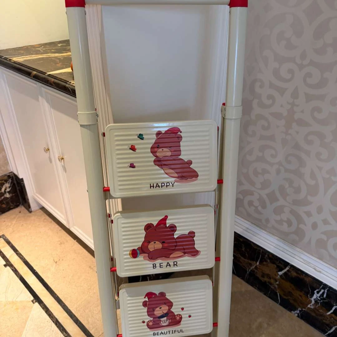 扶手印花款【升级款】花架梯子家用折叠款伸缩梯加厚踏板室内多功能