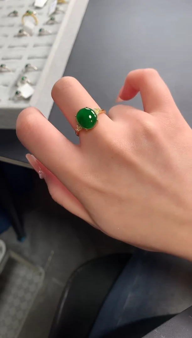 【闪购商品】翡翠戒指银S925镶嵌521412