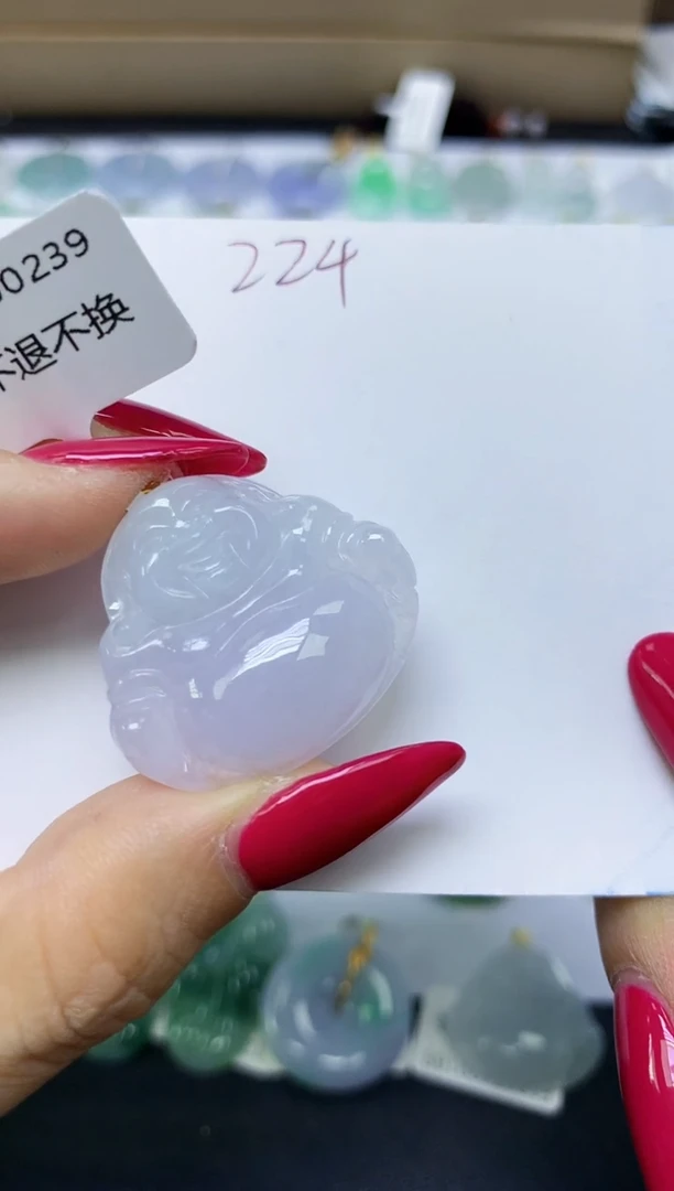 颈饰18K金镶嵌翡翠天然缅甸A货翡翠百元以上9元证书费自理