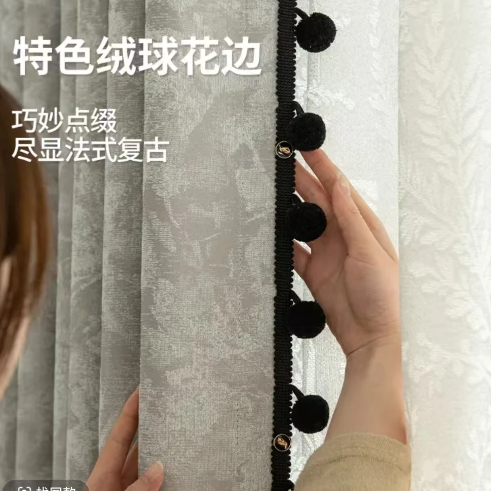 唐顿庄园加厚雪尼尔提花遮光窗帘复古轻奢高级感窗帘