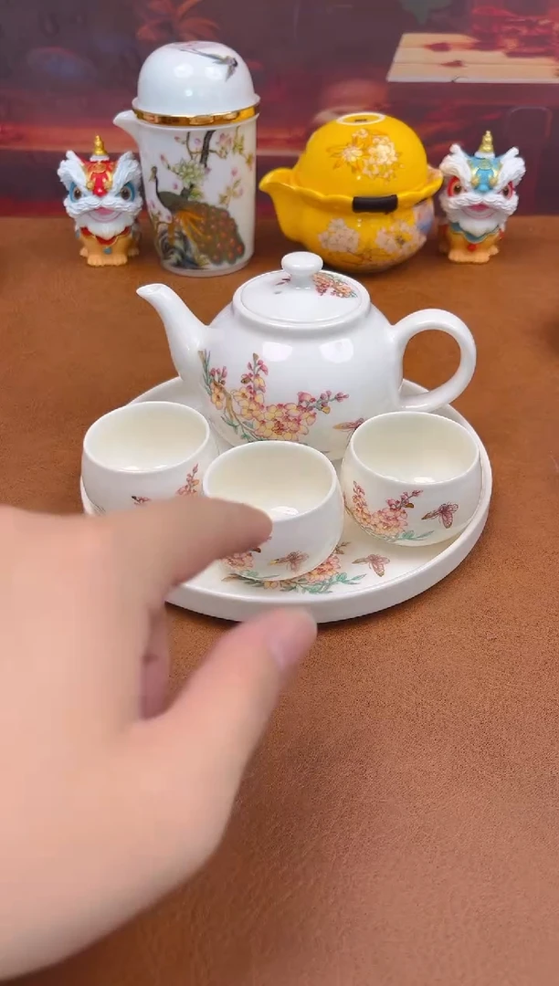 陶瓷茶具摆件旅行套组