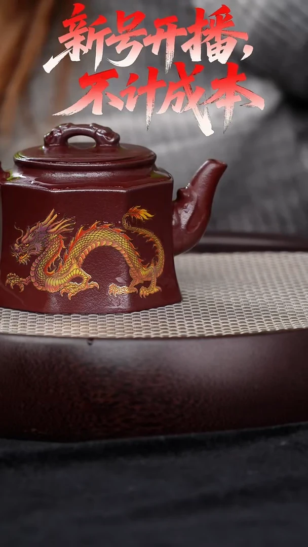 宜兴紫砂壶变色双龙h06035