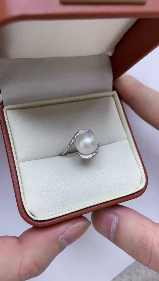 银S925镶嵌戒指海水珍珠