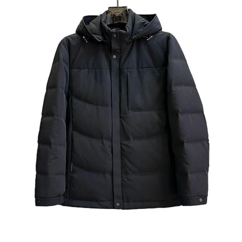 90白鸭绒+可拆卸内胆男冬季羽绒商务休闲连帽防寒保暖外套-0561
