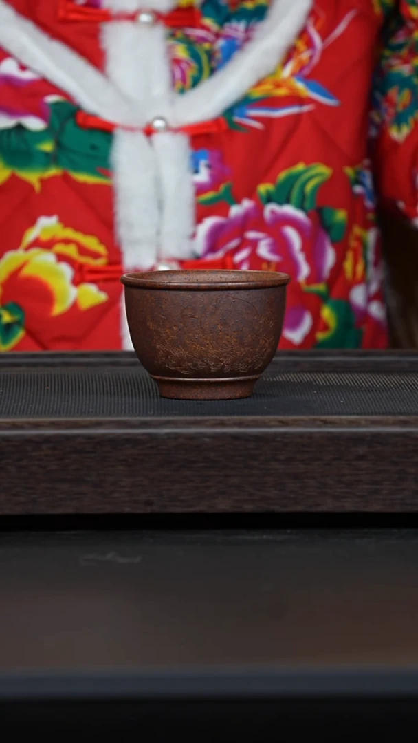 【闪购商品】紫砂茶壶沉香段枣木柴烧刻绘大碗杯