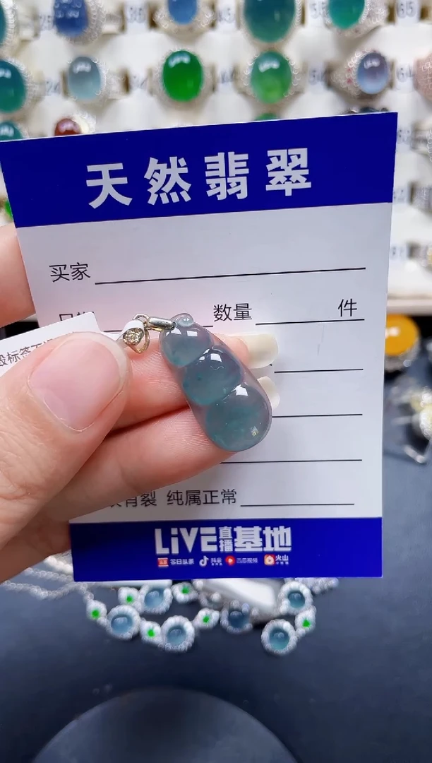 颈饰银S925镶嵌翡翠391