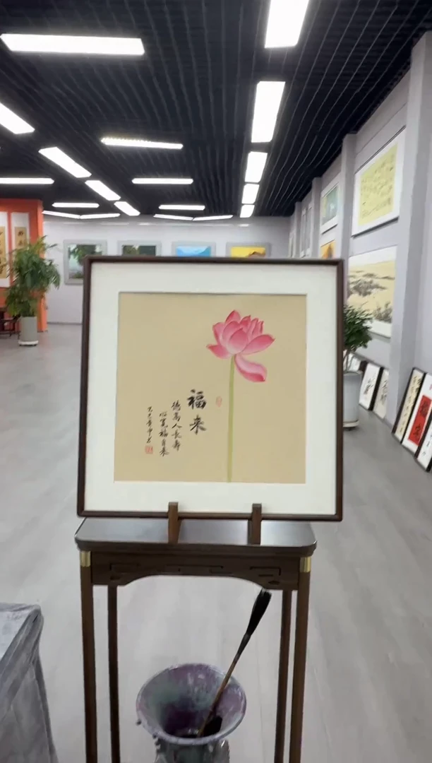 书法福来---刘贵申老师52*52进口实木画框