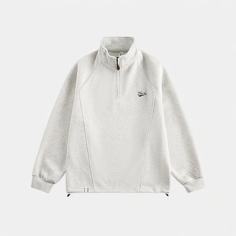 重磅半拉链卫衣男女美式潮牌宽松运动百搭春秋冬立领长袖情侣外套