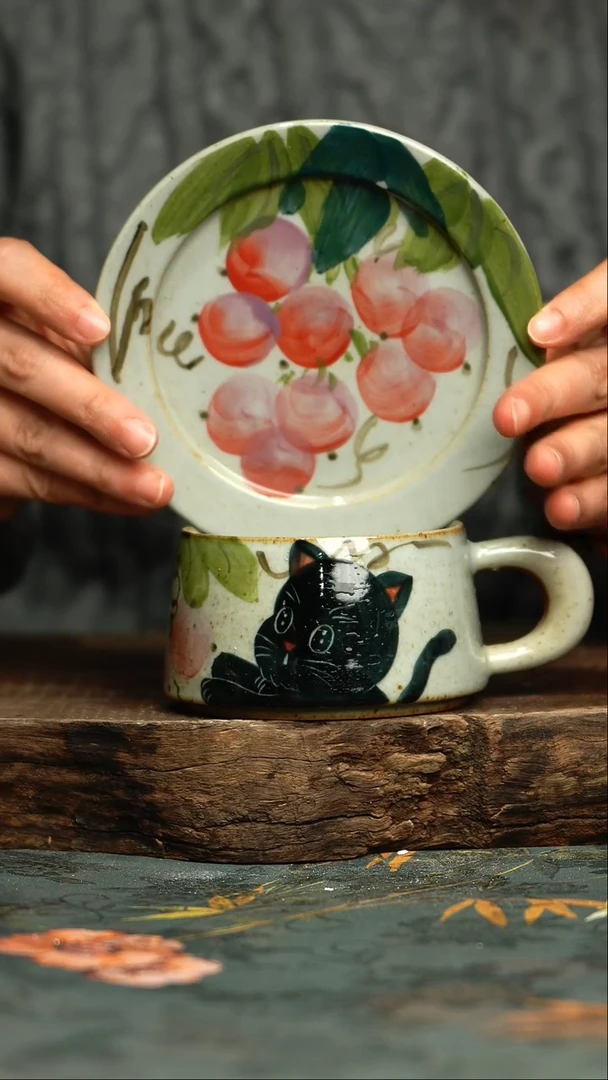 【闪购商品】杯釉下彩手工手绘同款陶器