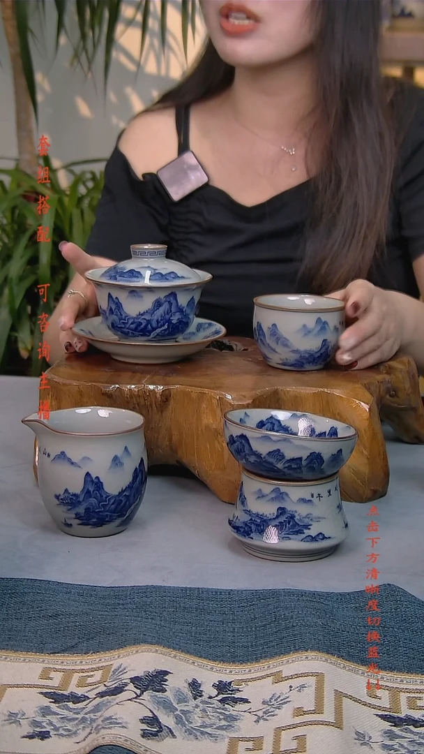 简装家用款4件套 老陶泥开片纹陶瓷茶具