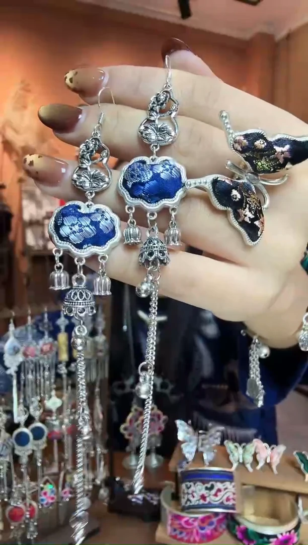 刺绣纯手工民族风耳环