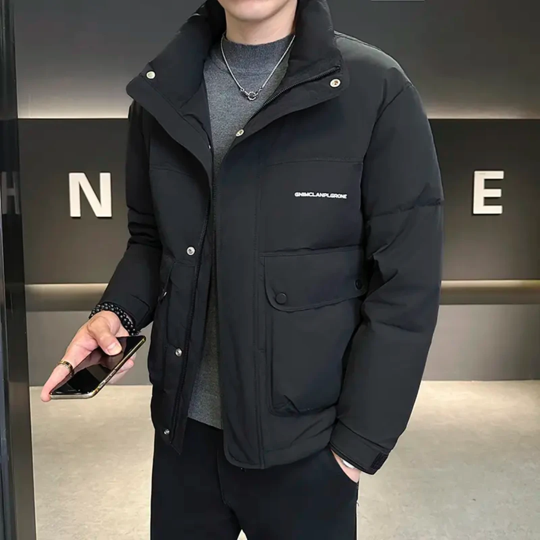 冬季立领简约三色外套冬季男士休闲加厚保暖9825