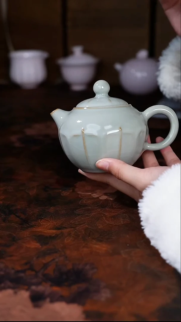 梵汝山房-清新雅韵陶瓷壶象牙青