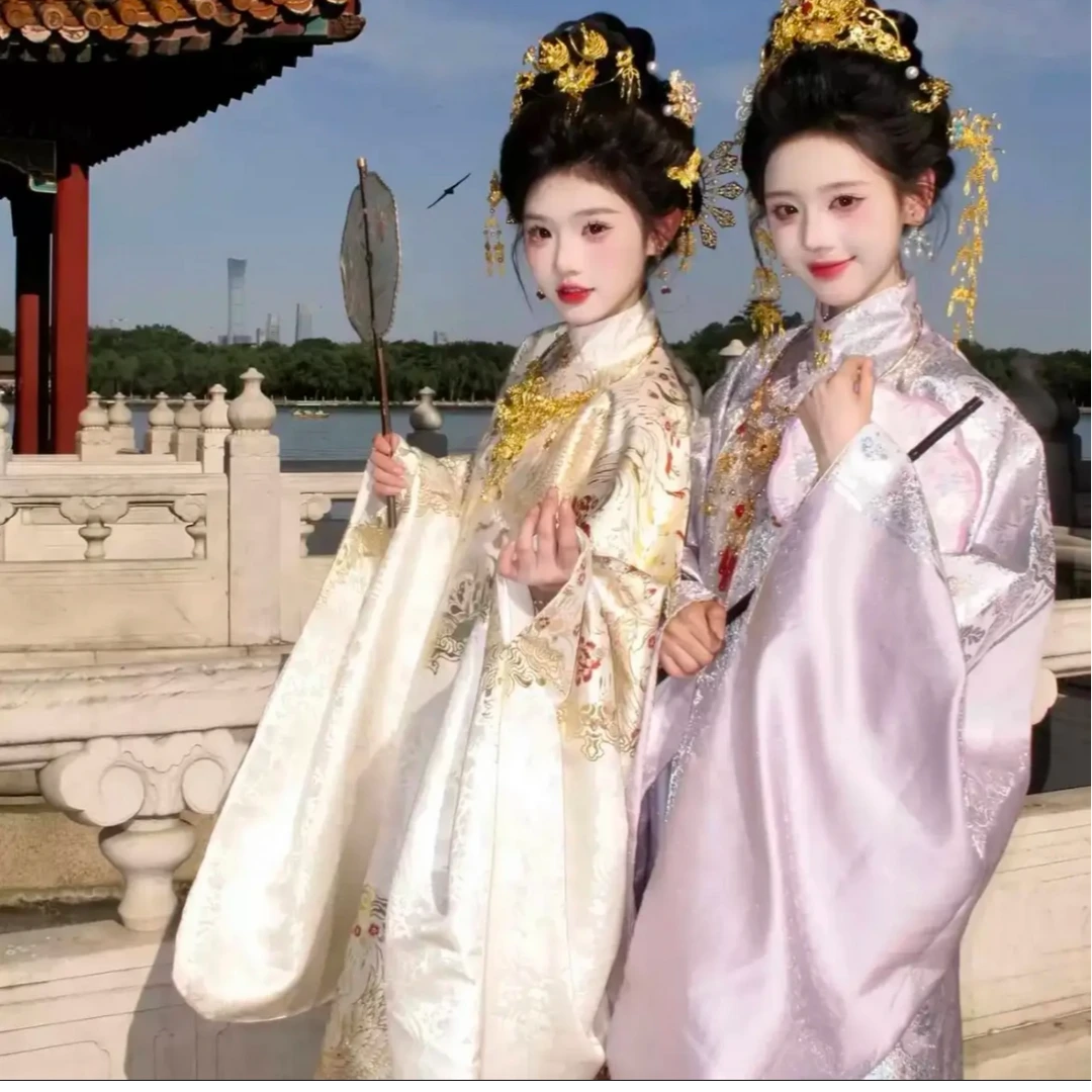 凤求凰 大明贵女明制织金妆花圆领袍长款婚服汉服女四季款