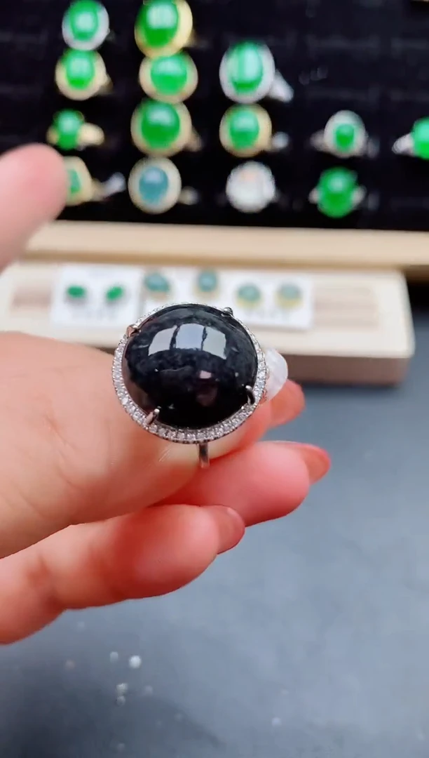 【闪购商品】翡翠戒指银S925镶嵌508005