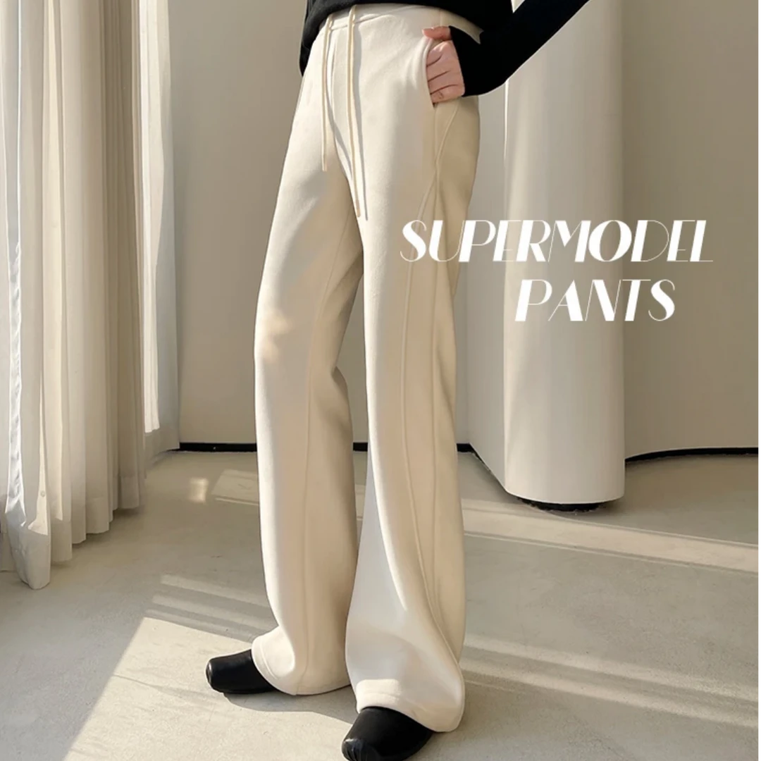 WL0008【超模裤】【山茶花】冬季加绒显瘦防风云感喇叭裤