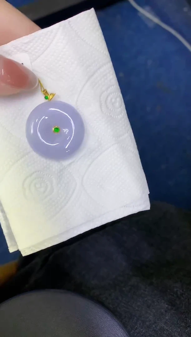 颈饰18K金镶嵌翡翠缅甸天然翡翠A货1154