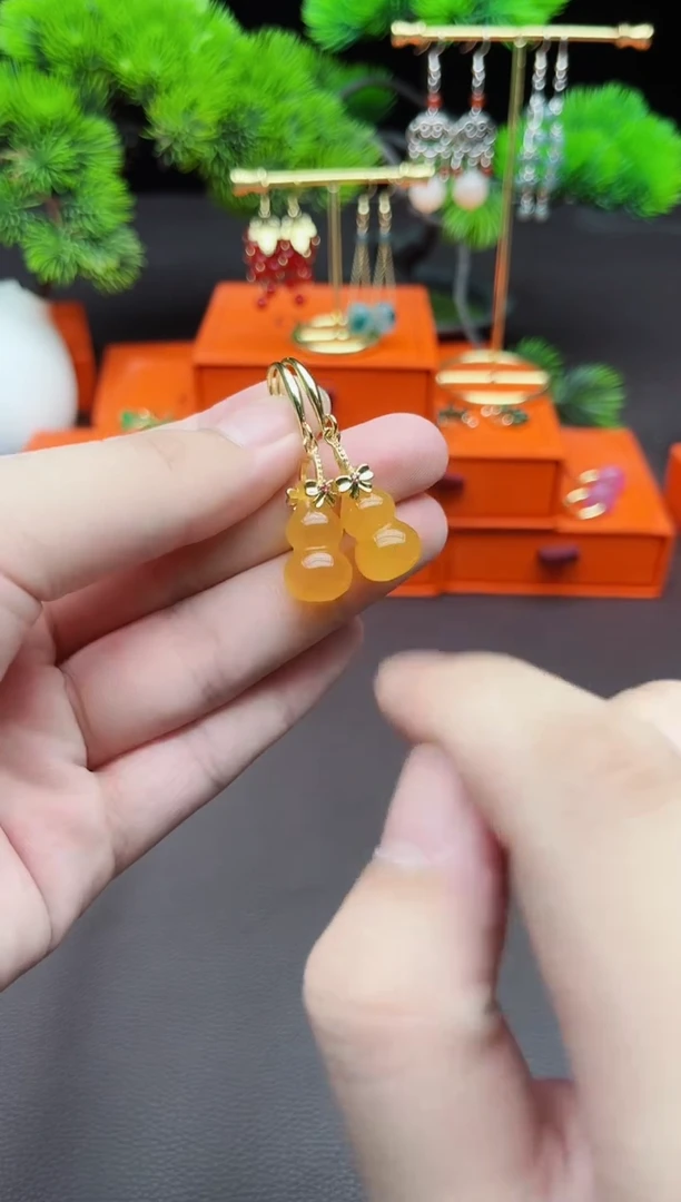玛瑙/玉髓耳饰银S925镶嵌333