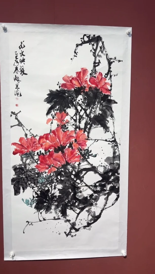 国画赵昱涴花鸟精品斗方馆藏作品
