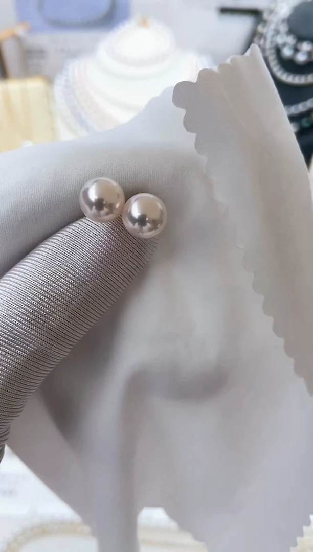 【闪购商品】海水珍珠耳饰18K金镶嵌特选福利7.5-8mm不退不换