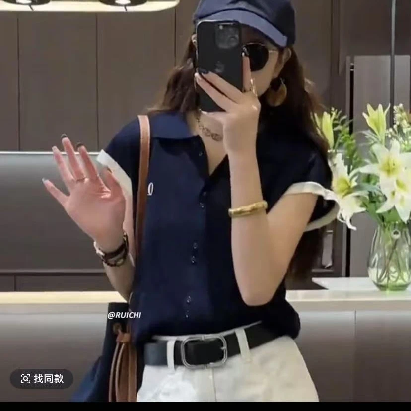 85067纯色针织T恤小衫修身薄款显瘦短袖