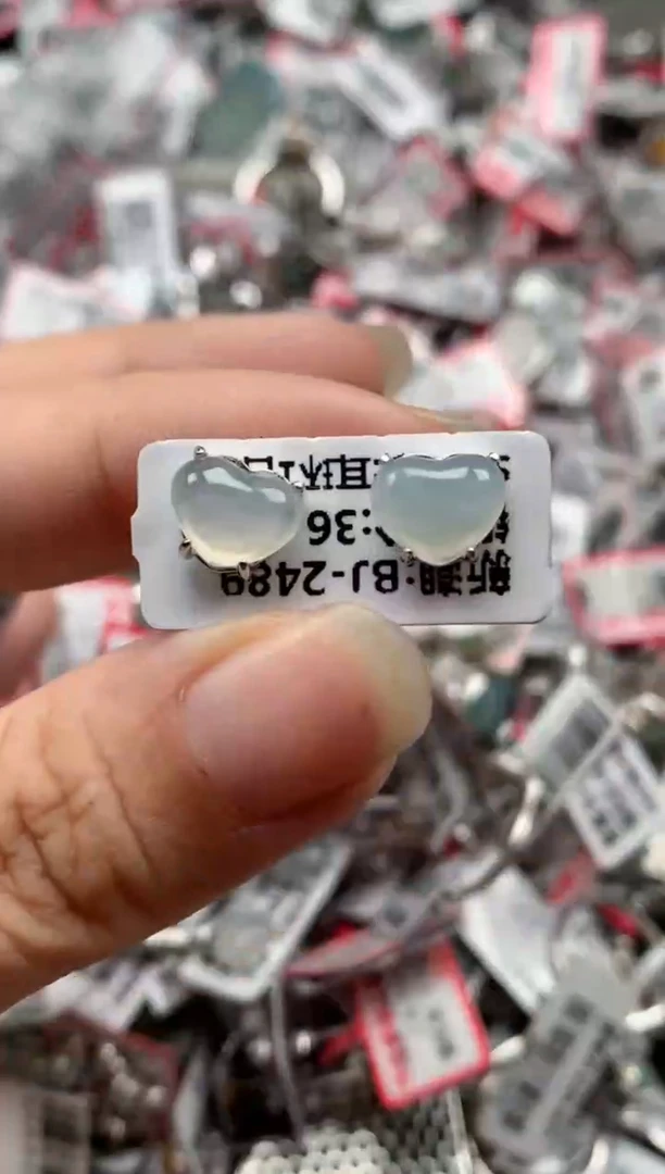 银S925镶嵌戒指翡翠天然A货缅甸翡翠