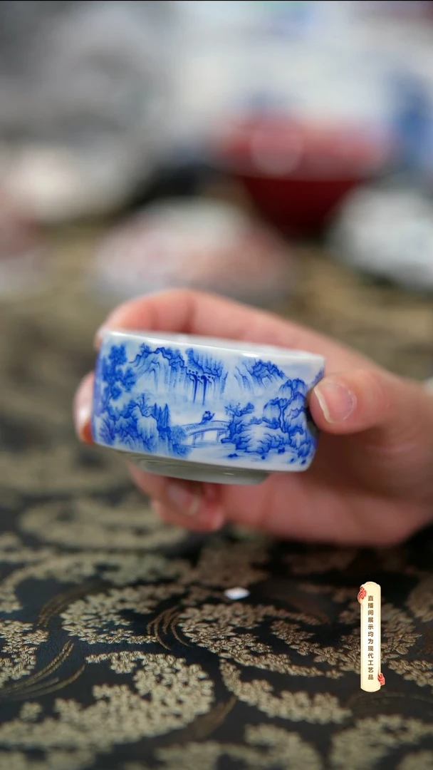 杯子陶瓷景德镇手工手绘柴窑茶具U131