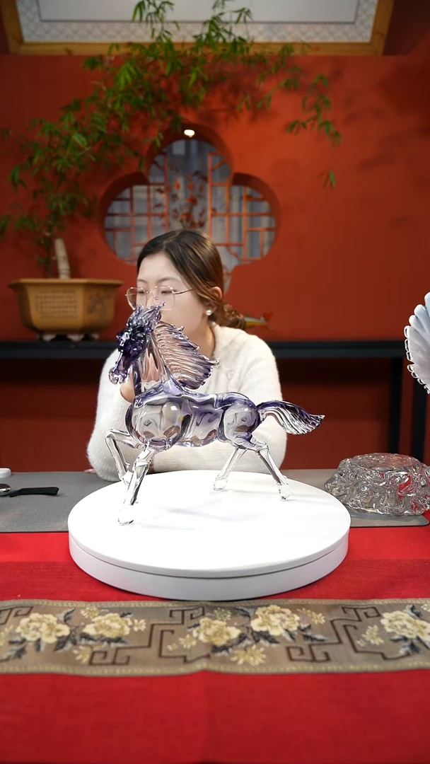 【闪购商品】琉璃手工艺品紫色奔马
