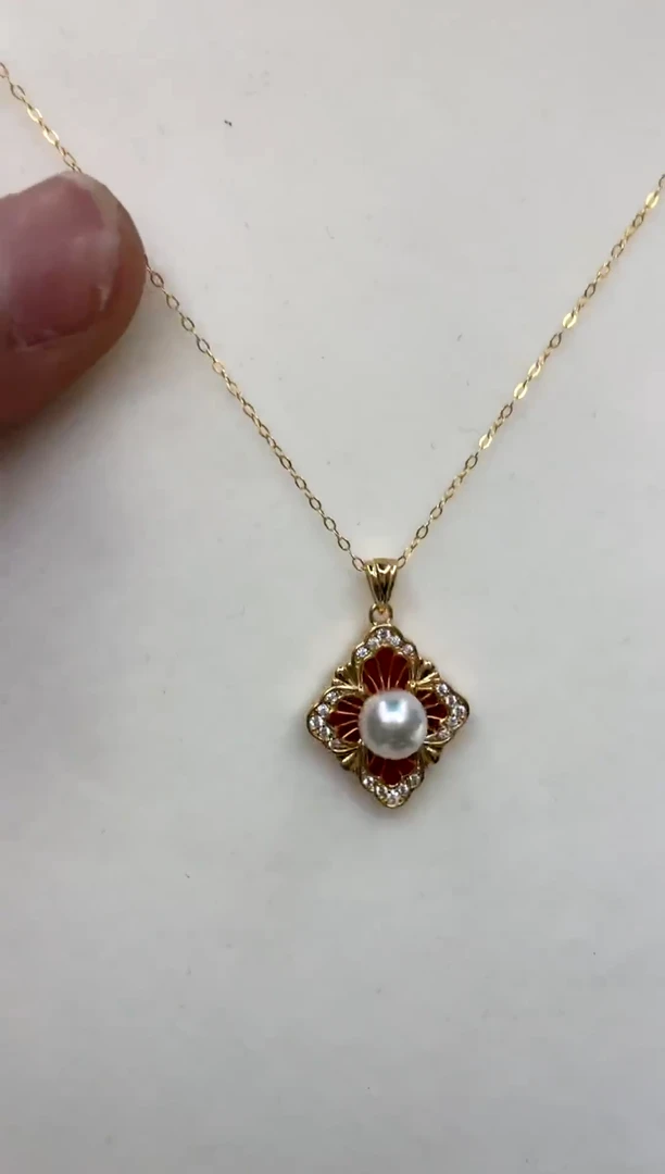 颈饰银S925镶嵌海水珍珠